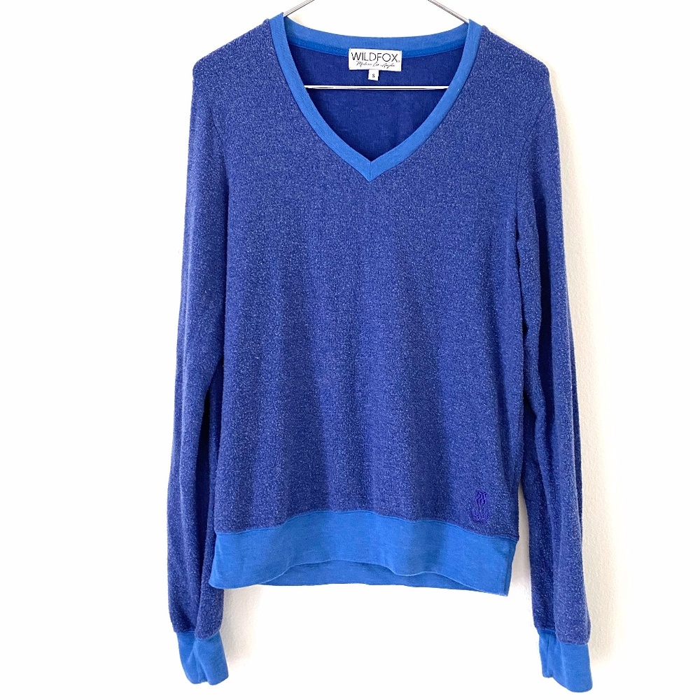"Wildfox" Fleece V neck sweatshirt